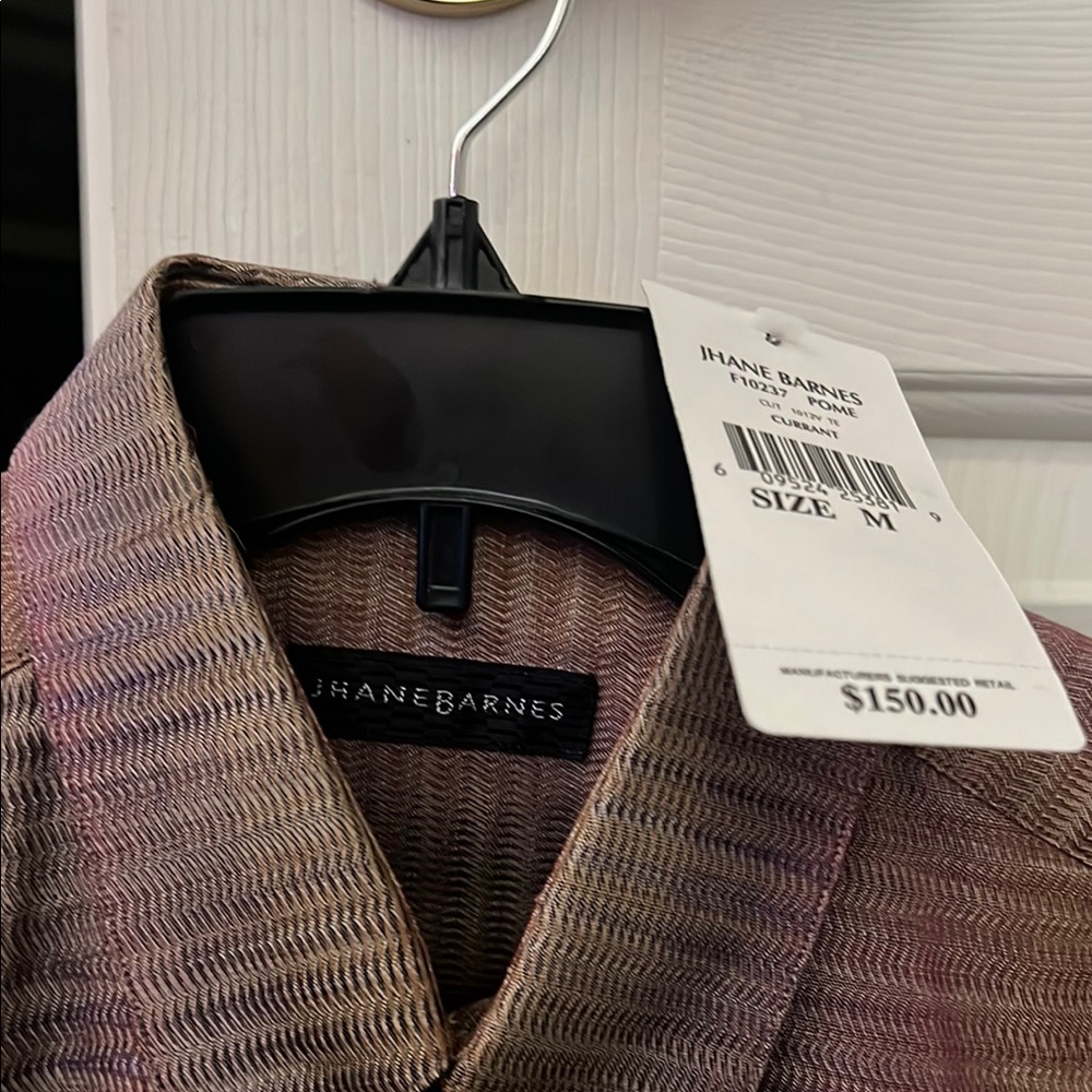 Jhane Barnes Men's Shirt in Subtle Brown and Tan